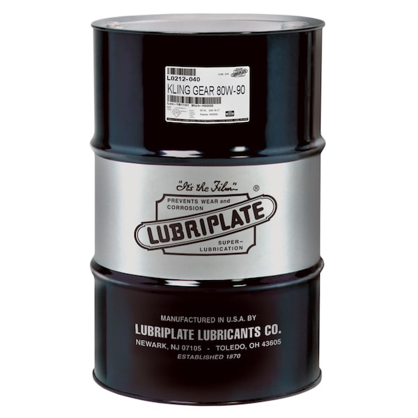 Lubriplate Kling Gear Sae 80W-90, Drum, Agma 5Ep Red-Colored Gear Oil L0212-040 - main